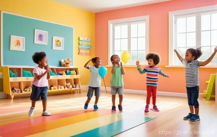 티니핑 배경 음악 OST 목록 - **Prompt 1: Joyful Learning with Teenieping Melodies**
    "A group of diverse children, aged 4-7, a...