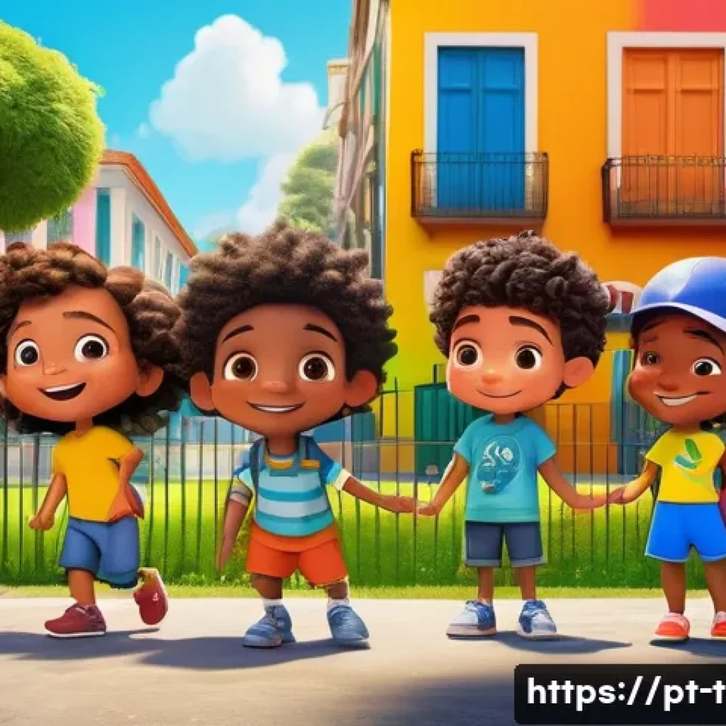 티니핑 애니메이션 시장 점유율 - A vibrant and colorful scene featuring a group of diverse animated children’s characters from a Braz...